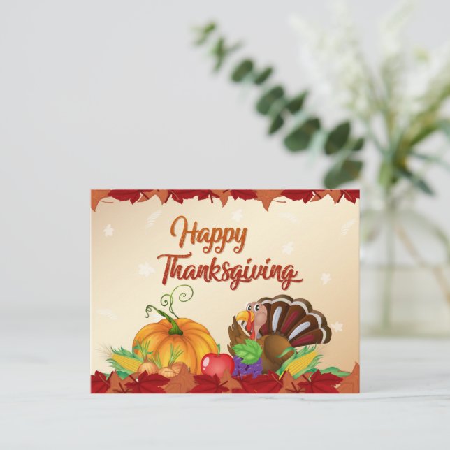 Happy Thanksgiving Postkarte (Stehend Vorderseite)