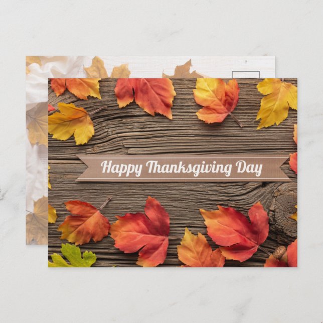 Happy Thanksgiving Postkarte (Vorne/Hinten)