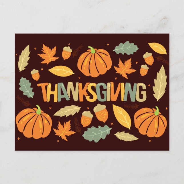 Happy Thanksgiving Postkarte (Vorderseite)