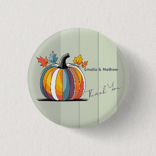 Happy Thanksgiving Pumpkin Button