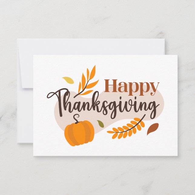 Happy Thanksgiving Pumpkin Herbstlaubs Karte (Vorderseite)
