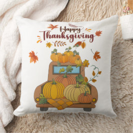 Happy Thanksgiving Pumpkin Truck | Cozy Autumn Kissen