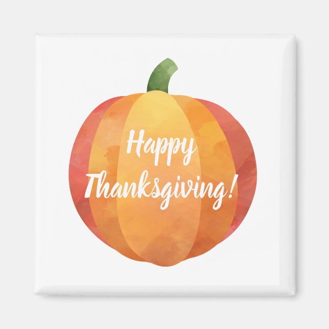 Happy Thanksgiving Pumpkin Watercolor Magnet (Vorne)