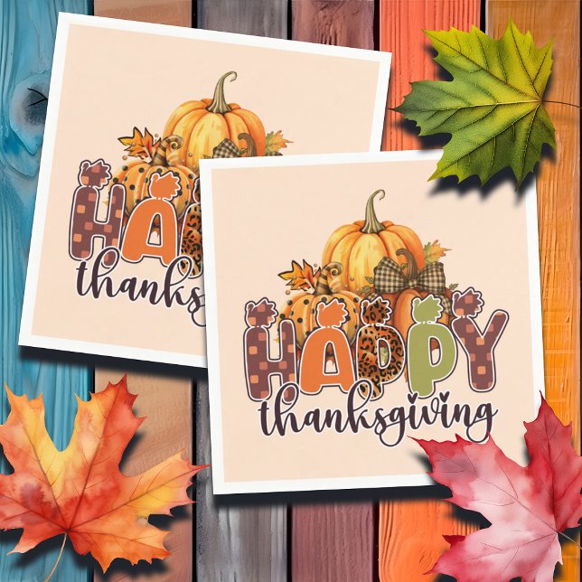 Happy Thanksgiving Pumpkins Serviette (Von Creator hochgeladen)