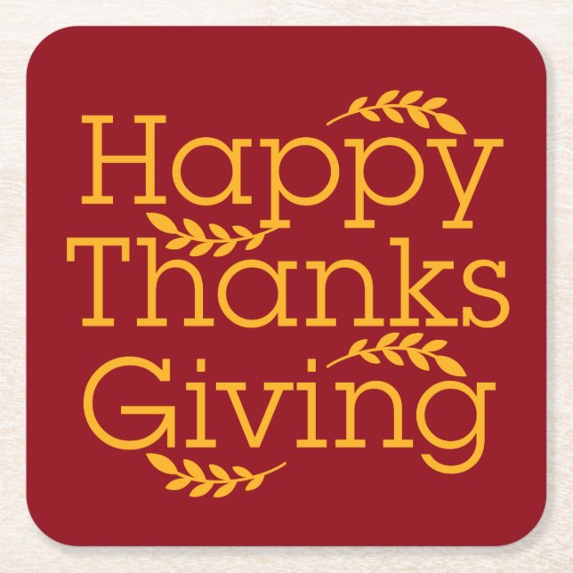 Happy Thanksgiving Rechteckiger Pappuntersetzer (Vorderseite)