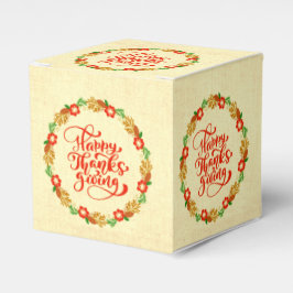 Happy Thanksgiving Red Gold Wreath Geschenkschachtel