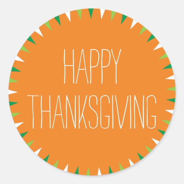 Happy Thanksgiving Round Sticker (Vorderseite)