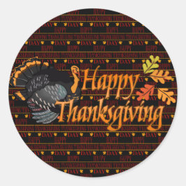 Happy Thanksgiving Runder Aufkleber