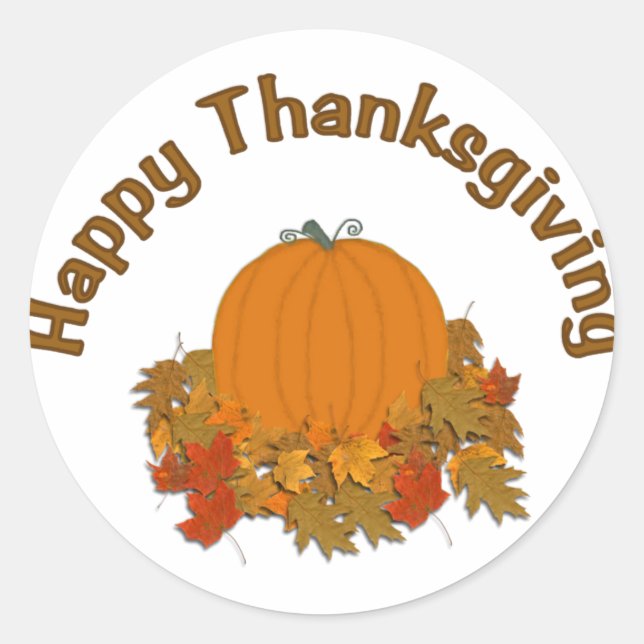 Happy Thanksgiving Runder Aufkleber (Vorderseite)