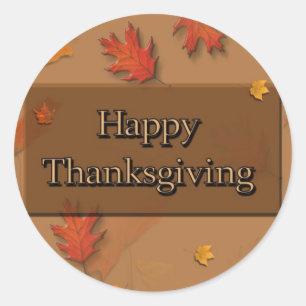 Happy Thanksgiving Runder Aufkleber