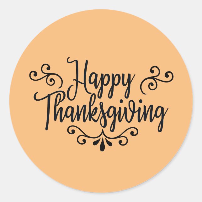 Happy Thanksgiving Runder Aufkleber (Vorderseite)