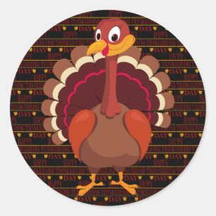 Happy Thanksgiving Runder Aufkleber