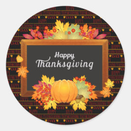 Happy Thanksgiving Runder Aufkleber
