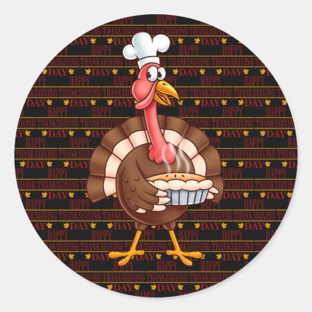 Happy Thanksgiving Runder Aufkleber (Vorderseite)