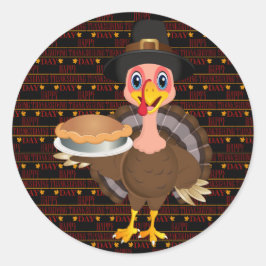 Happy Thanksgiving Runder Aufkleber