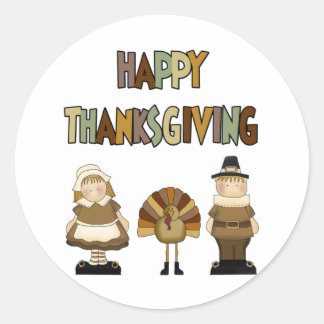Happy Thanksgiving Runder Aufkleber