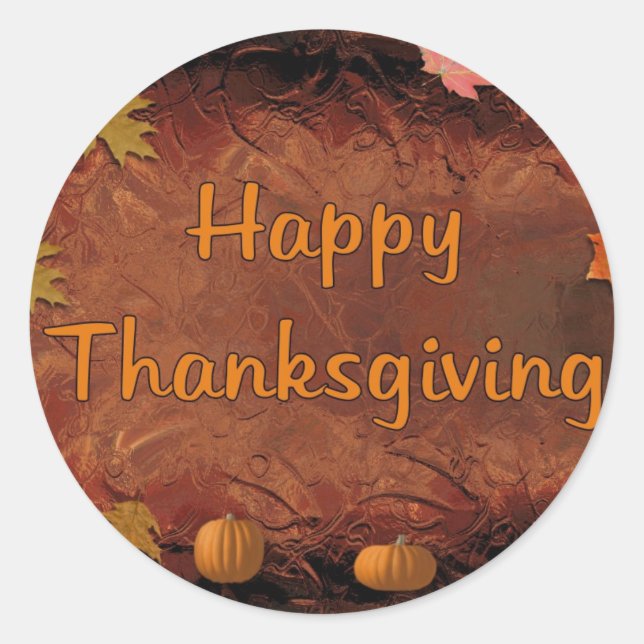 Happy Thanksgiving Runder Aufkleber (Vorderseite)
