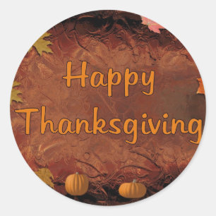 Happy Thanksgiving Runder Aufkleber
