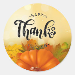 Happy Thanksgiving Runder Aufkleber