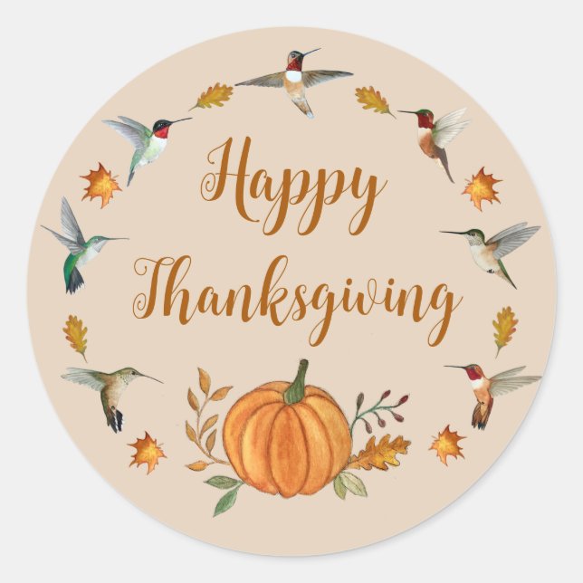 Happy Thanksgiving Runder Aufkleber (Vorderseite)