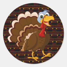 Happy Thanksgiving Runder Aufkleber