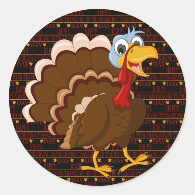 Happy Thanksgiving Runder Aufkleber (Vorderseite)