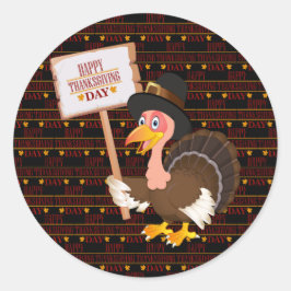 Happy Thanksgiving Runder Aufkleber