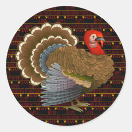 Happy Thanksgiving Runder Aufkleber