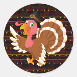 Happy Thanksgiving Runder Aufkleber