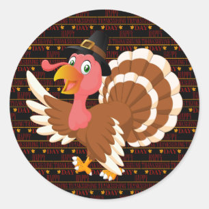 Happy Thanksgiving Runder Aufkleber