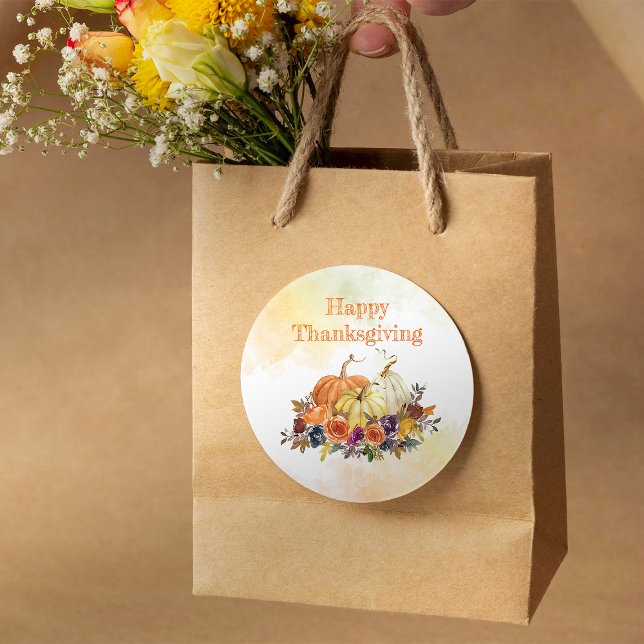 Happy Thanksgiving Runder Aufkleber (Von Creator hochgeladen)