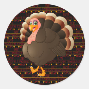 Happy Thanksgiving Runder Aufkleber