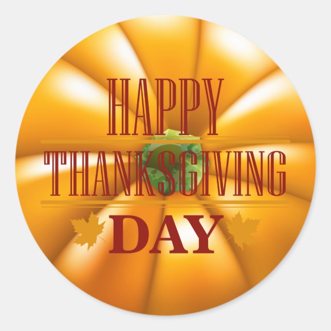 Happy Thanksgiving Runder Aufkleber (Vorderseite)