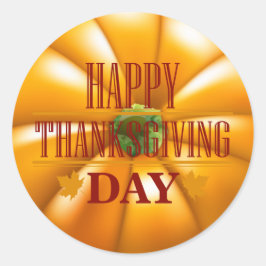Happy Thanksgiving Runder Aufkleber