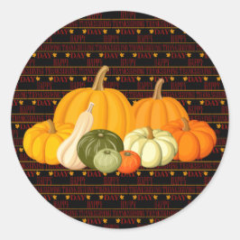 Happy Thanksgiving Runder Aufkleber