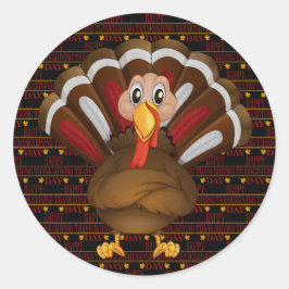 Happy Thanksgiving Runder Aufkleber