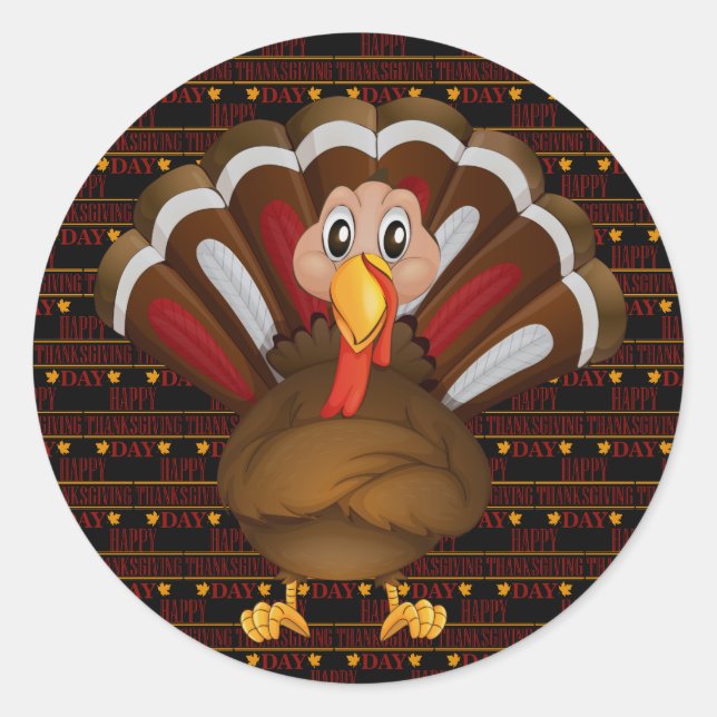 Happy Thanksgiving Runder Aufkleber (Vorderseite)