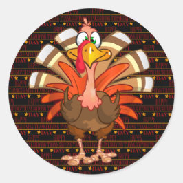 Happy Thanksgiving Runder Aufkleber
