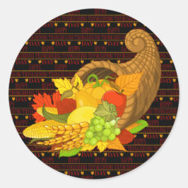 Happy Thanksgiving Runder Aufkleber