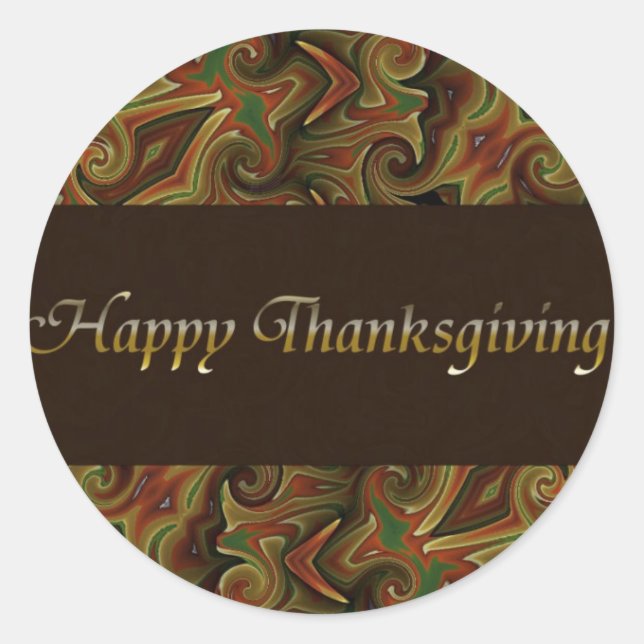 Happy Thanksgiving Runder Aufkleber (Vorderseite)