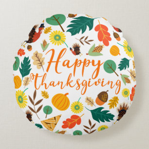 Happy Thanksgiving Rundes Kissen