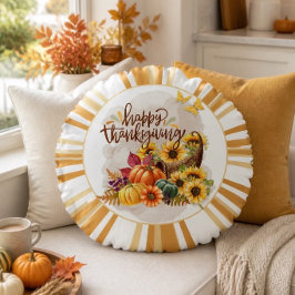 Happy Thanksgiving Rundes Kissen