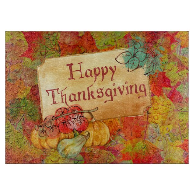 Happy Thanksgiving Schneidebrett (Vorderseite)
