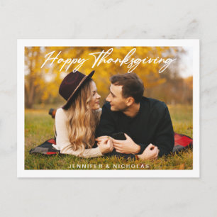 Happy Thanksgiving Schrift Foto Postkarte