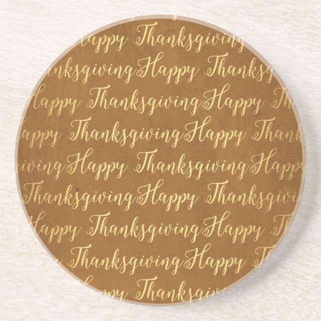 Happy Thanksgiving-Schrift Untersetzer (Vorne)