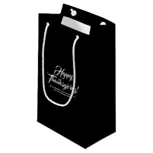 Happy Thanksgiving schwarz elegante benutzerdefini Kleine Geschenktüte