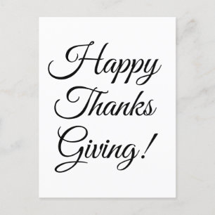 Happy Thanksgiving schwarze benutzerdefinierte Skr Feiertagspostkarte