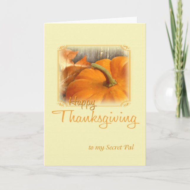 Happy Thanksgiving Secret Pal Feiertagskarte (Vorderseite)