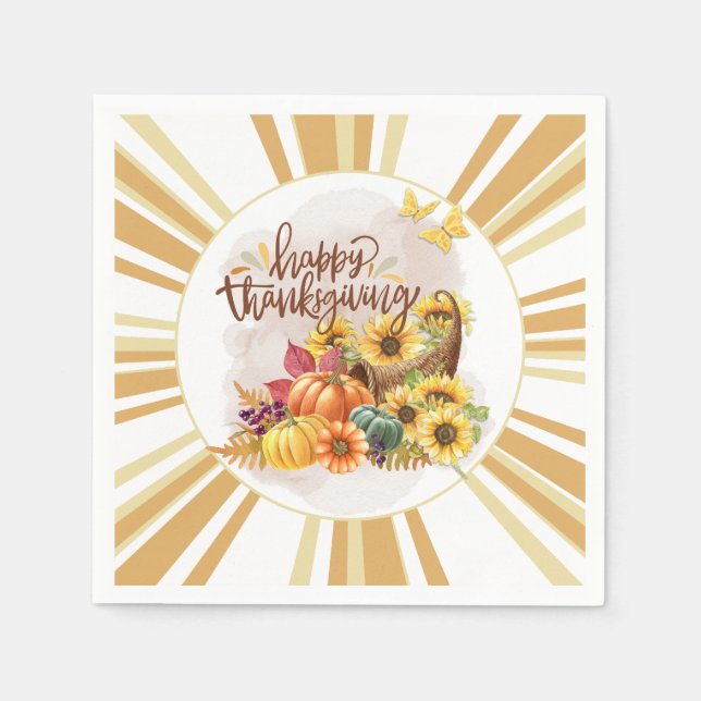 Happy Thanksgiving Serviette (Vorderseite)