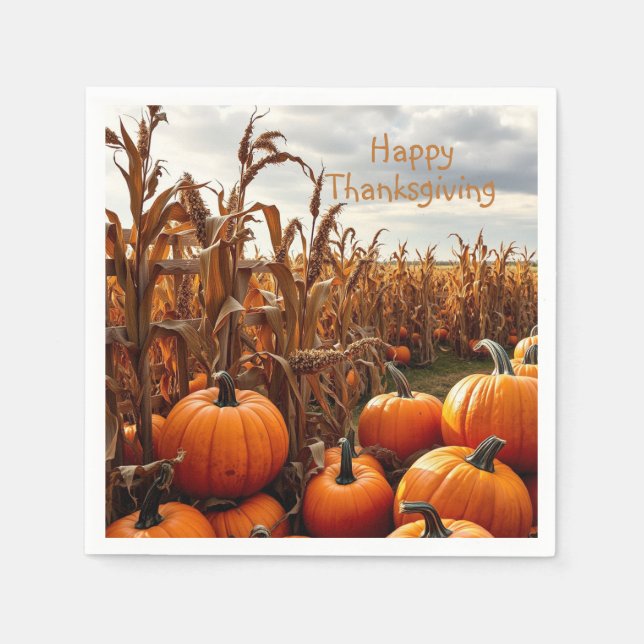 Happy Thanksgiving Serviette (Vorderseite)